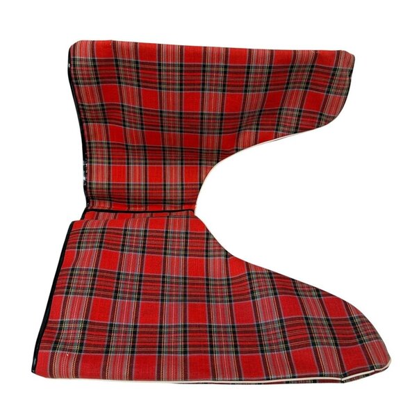 Vintage Ice Skates Bag with Handle Red Plaid Retro Holiday MCM Christmas Decor - Picture 4 of 13